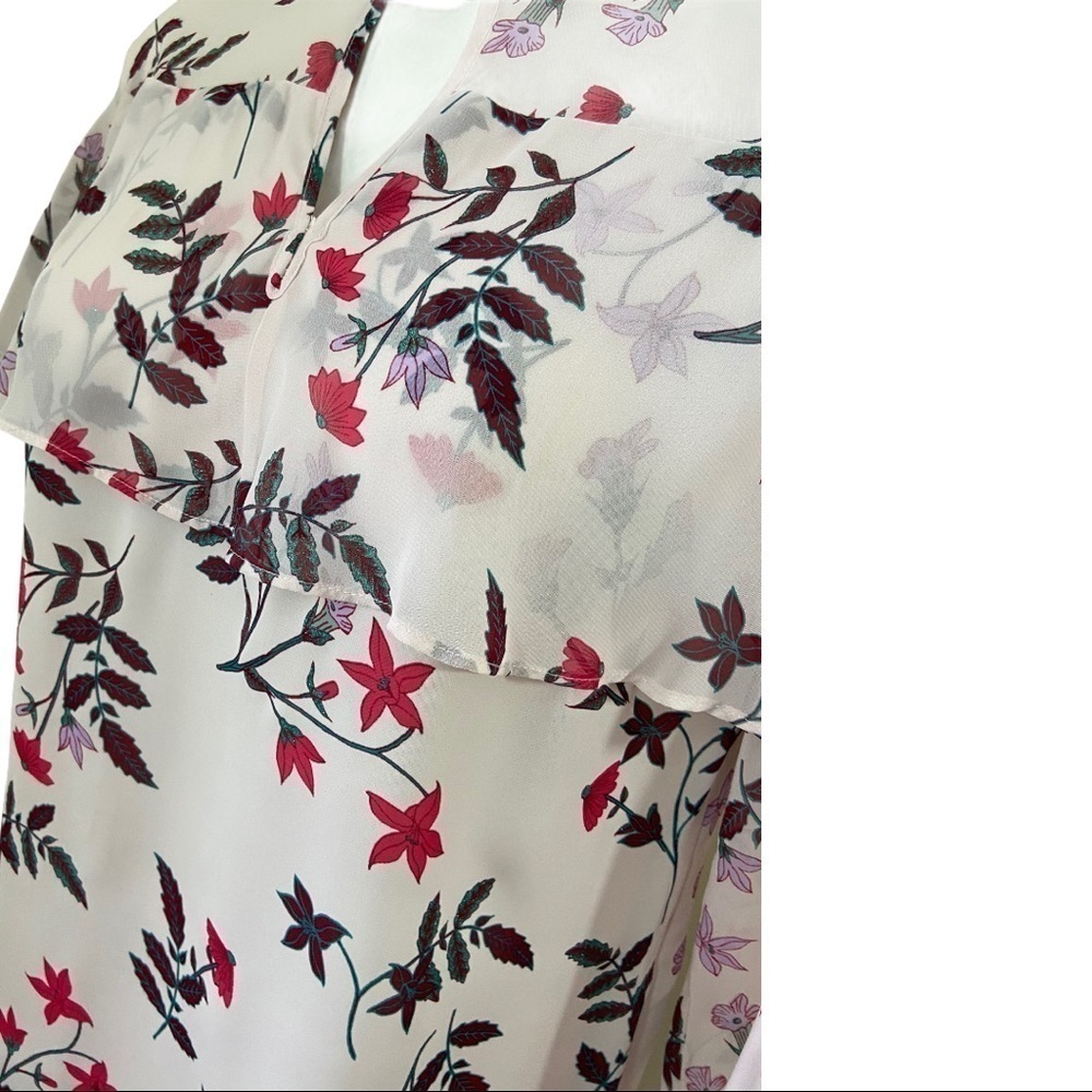 🌻Lauren Conrad Pink Sheer Top Blouse Long Sleeve - Picture 4 of 9